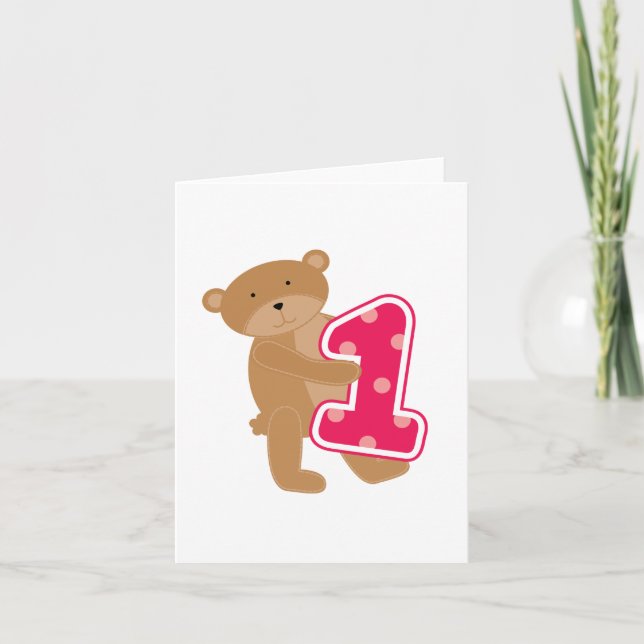 Bear 1st Birthday T-shirts and Gifts Card (Front)