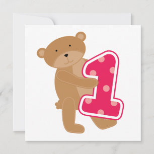 Bear 1st Birthday T-shirts and Gifts Invitation