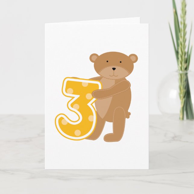 Bear 3rd Birthday T-shirts and Gifts Card (Front)