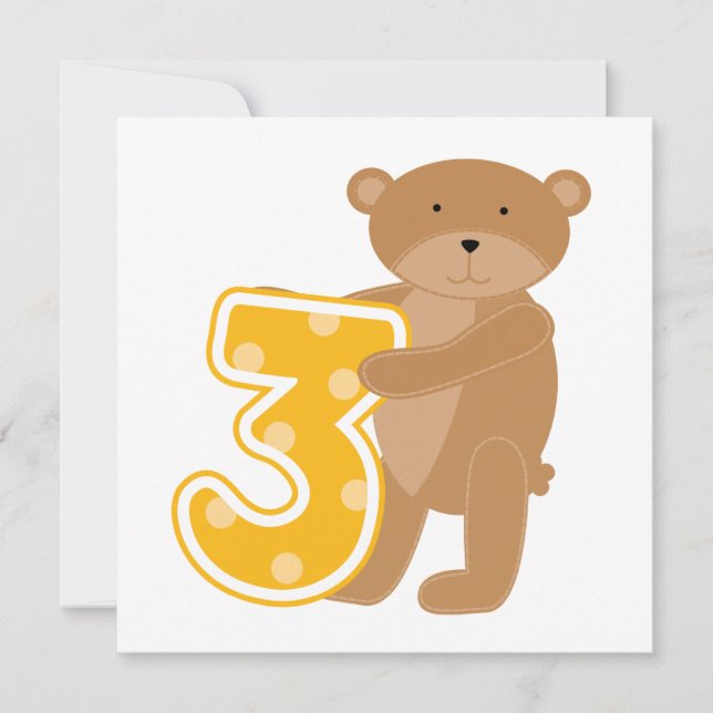 Bear 3rd Birthday T-shirts and Gifts Card (Front)
