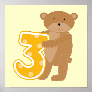 Bear 3rd Birthday T-shirts and Gifts Poster