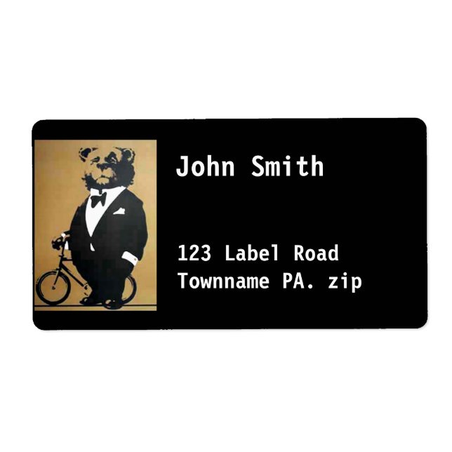 Bear Address Label black (Front)
