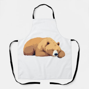 Bear Adorable Cute Animal Sleeping Relaxing Calm Apron
