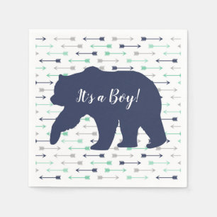 Bear Adventure Awaits Baby Shower Paper Napkin