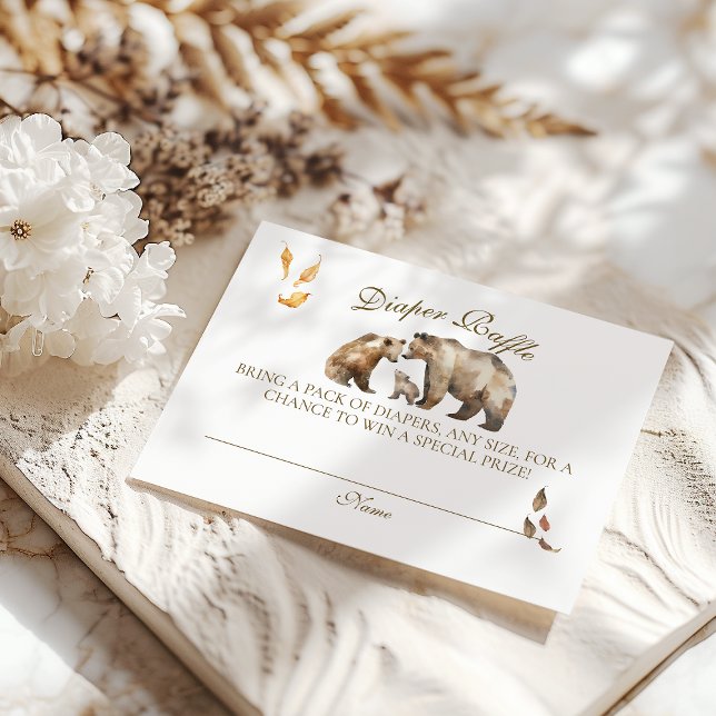Bear Adventure Fall Mountain Neutral Baby Shower Enclosure Card (Creator Uploaded)
