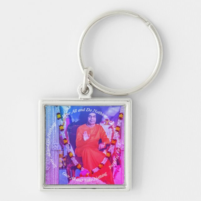 Bear all Porte-clés carré premium - Key Ring (Front)