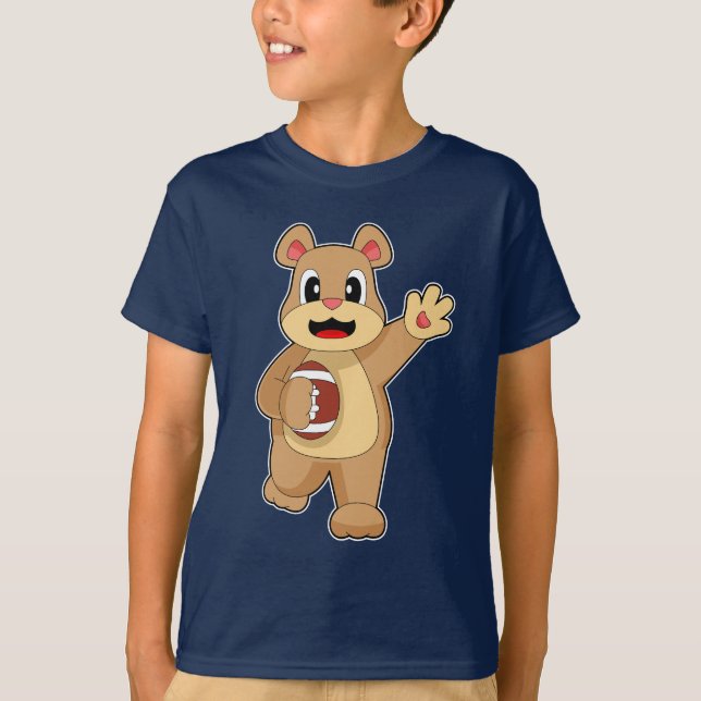 Bear American Football Sports T-Shirt (Front)