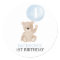 Bear and Blue Balloon 1st Birthday Stickers