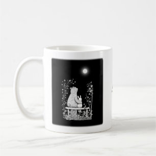 Bear and Bunny in Moonlight Romantic Custom Name Coffee Mug