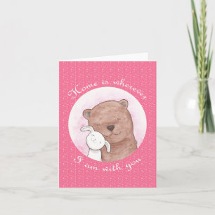 Bear and Bunny love Home is wherever Anniversary Card