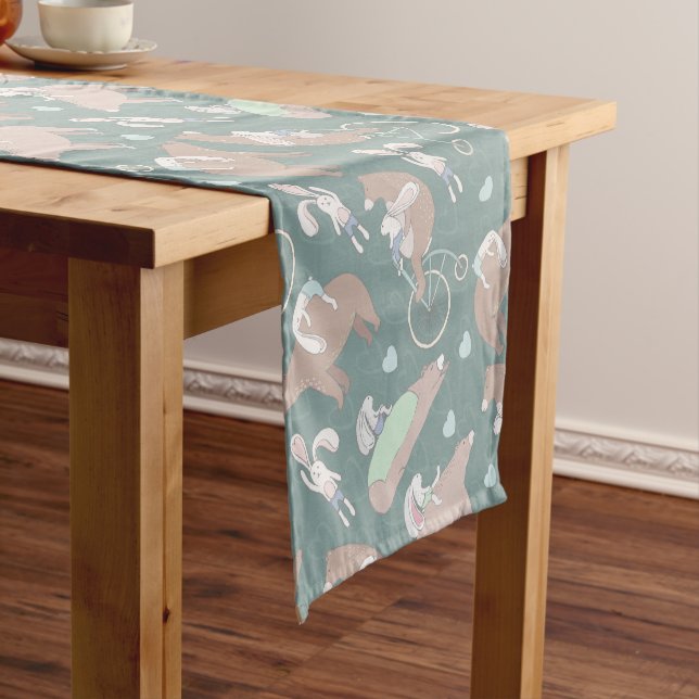 Bear and Bunny Short Table Runner (In Situ)