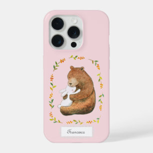 Bear and Bunny Sweet Woodland Custom Name iPhone 15 Pro Case