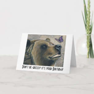 Bear and Butterfly Birthday Card