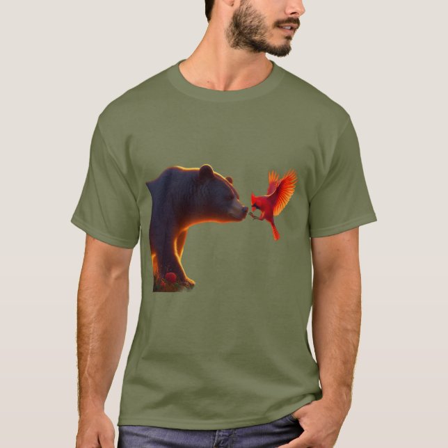Bear and Cardinal  T-Shirt (Front)