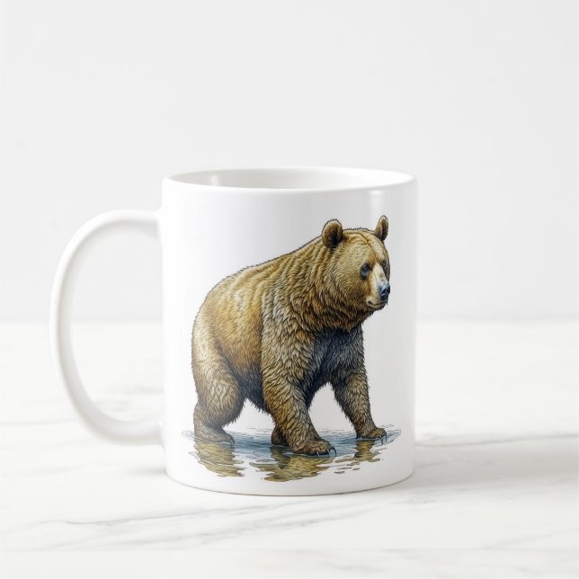 Bear and Coffee Pun Mug (Left)