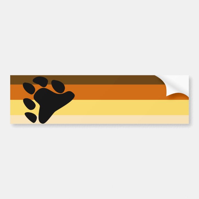 Bear and Cub Community LGBT Gay Pride Flag Bumper Sticker (Front)