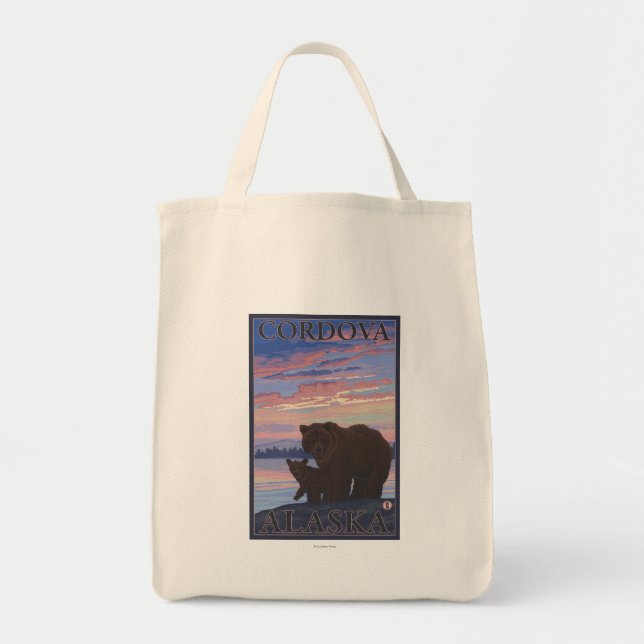 Bear and Cub - Cordova, Alaska Tote Bag (Front)