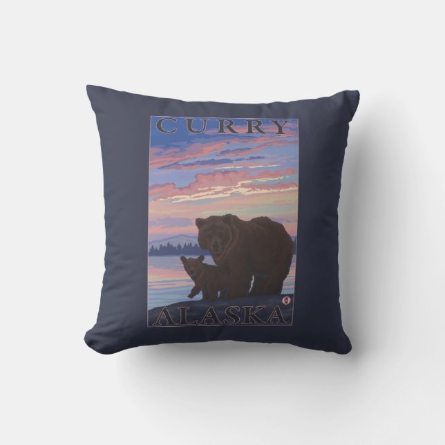 Bear and Cub - Curry, Alaska Cushion (Front)