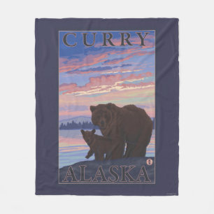Bear and Cub - Curry, Alaska Fleece Blanket