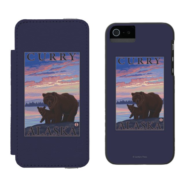 Bear and Cub - Curry, Alaska Incipio iPhone Wallet Case (Side by Side)