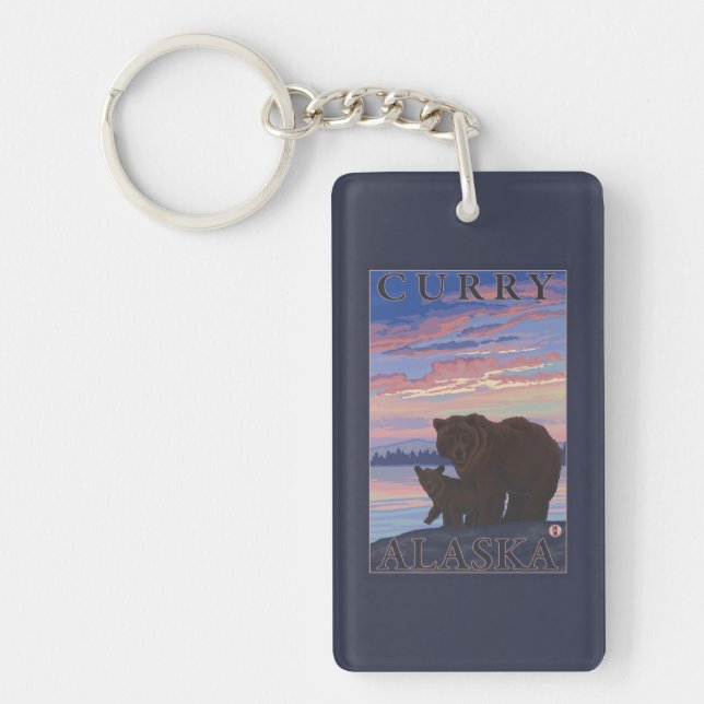 Bear and Cub - Curry, Alaska Key Ring (Front)