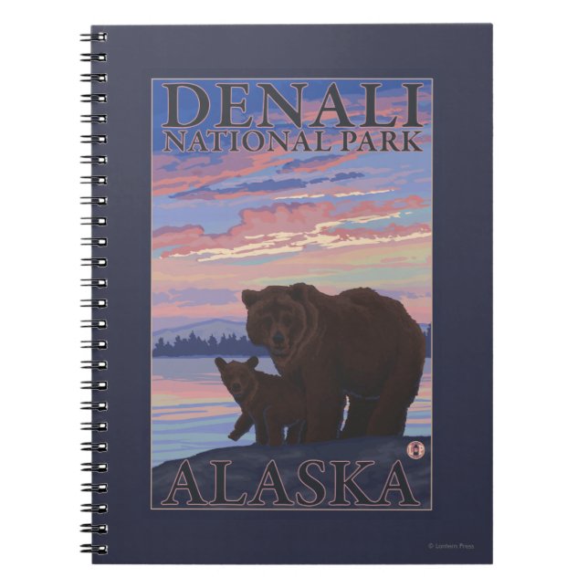 Bear and Cub - Denali National Park, Alaska Notebook (Front)