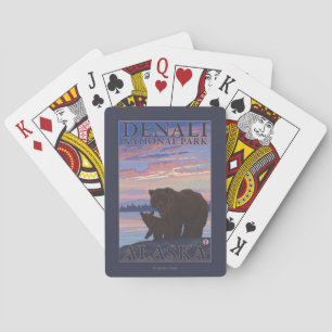 Bear and Cub - Denali National Park, Alaska Playing Cards