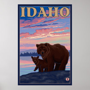 Bear and Cub - Idaho Poster