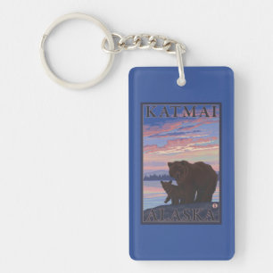 Bear and Cub - Katmai, Alaska Key Ring