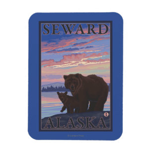 Bear and Cub - Seward, Alaska Magnet