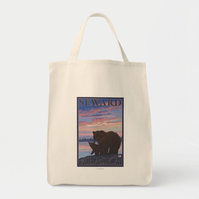 Bear and Cub - Seward, Alaska Tote Bag (Front)
