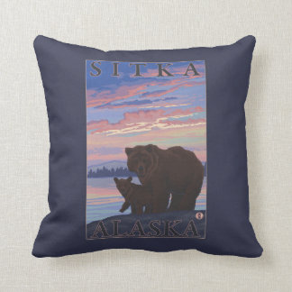 Bear and Cub - Sitka, Alaska Cushion