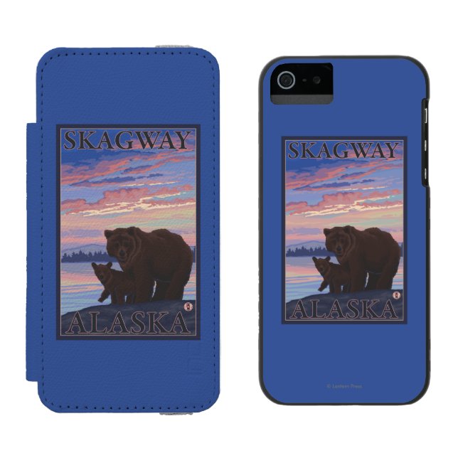 Bear and Cub - Skagway, Alaska Incipio iPhone Wallet Case (Side by Side)