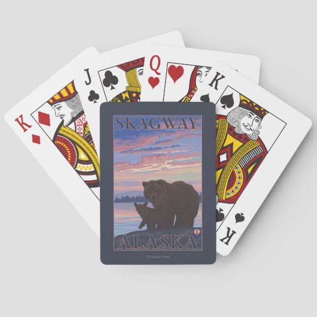 Bear and Cub - Skagway, Alaska Playing Cards (Back)