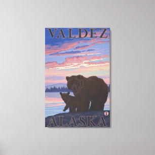 Bear and Cub - Valdez, Alaska Canvas Print