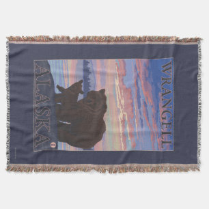 Bear and Cub - Wrangell, Alaska Throw Blanket