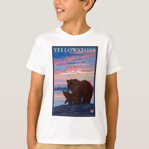 Bear and Cub - Yellowstone National Park T-Shirt