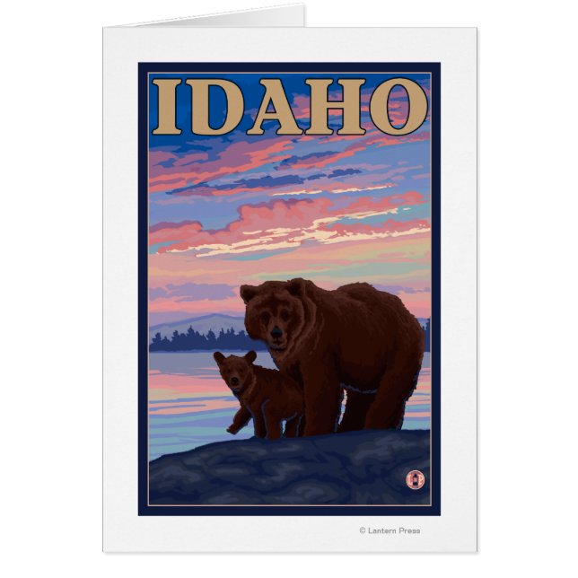Bear and CubIdahoVintage Travel Poster (Front)