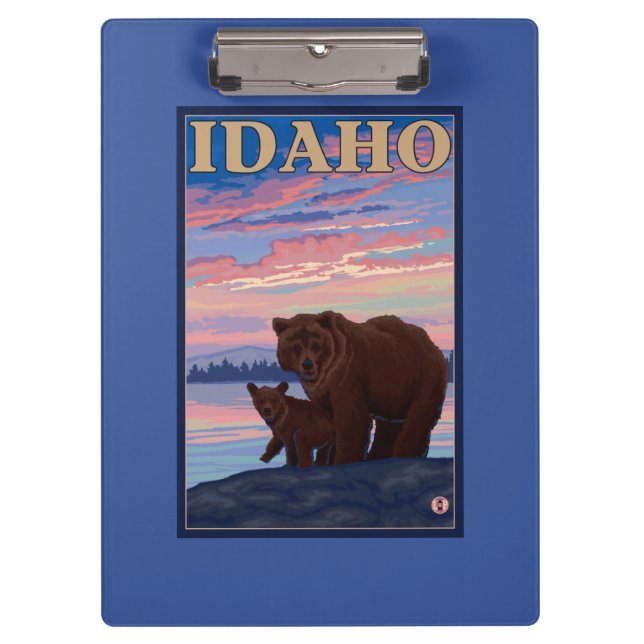 Bear and CubIdahoVintage Travel Poster Clipboard (Front)