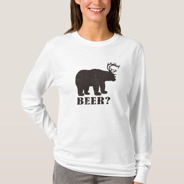 Bear and Deer = Beer? Drunk Redneck Tee (Front)