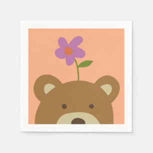 Bear and Flower Napkin