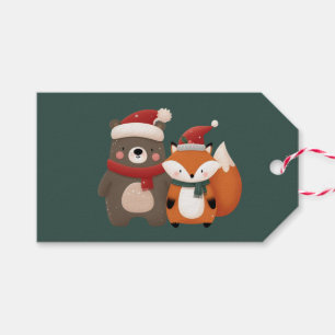 Bear and Fox Christmas Gift Tag