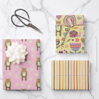 Bear and friends wrapping paper