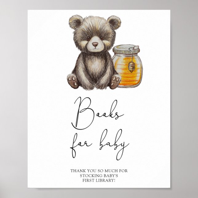 Bear and jar honey - books for baby poster (Front)