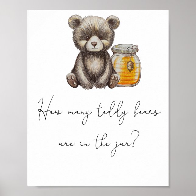 Bear and jar honey - Guess how many teddy bears Poster (Front)