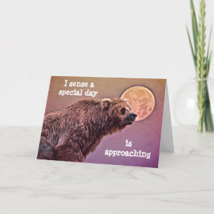 Bear and Moon Birthday Card