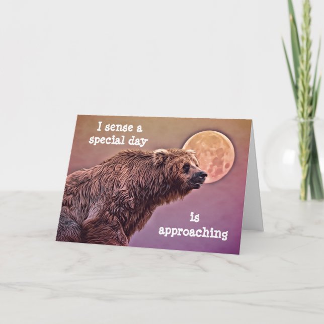 Bear and Moon Birthday Card (Front)