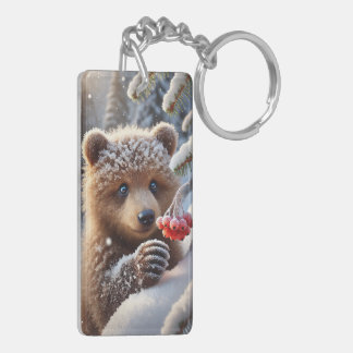 bear and nut key ring