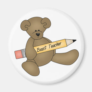 Bear and Pencil Best Teacher Magnet