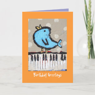 bear and piano, Birthday Greetings card